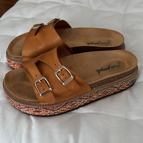 FREE PEOPLE Caravelle Cork Footbed Sandals- Size 39 Canyon Moon color - Picture 3 of 7